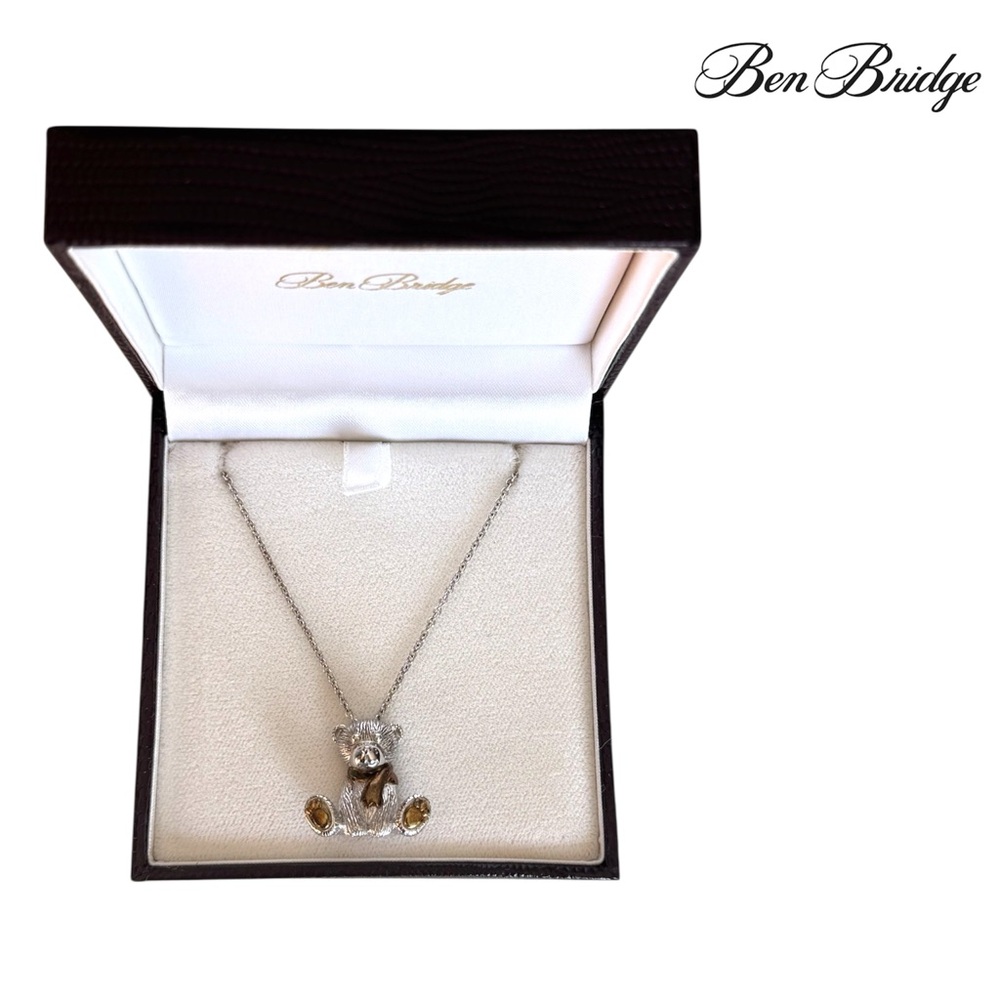 Ben Bridge Silver 925 Teddy Bear Pendant Necklace - Picture 4 of 15